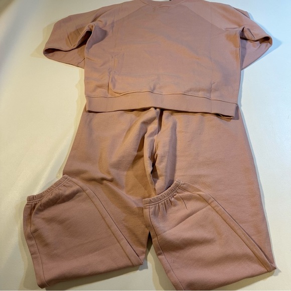 NWT Pact 100% Organic Cotton Pale Mauve French Terry 2-Piece Lounge Sweatsuit - Picture 3 of 9